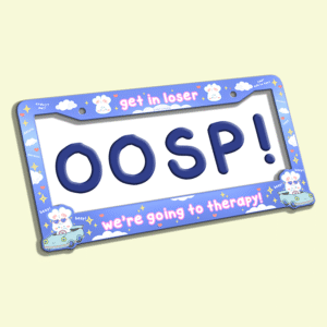 Get In Loser We're Going To Therapy License Plate Frame
