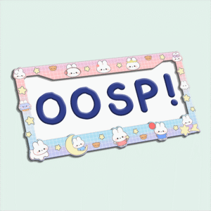 Mippy White Bunny License Plate Frame